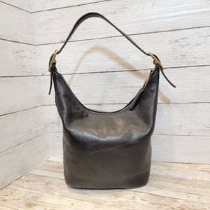 Coach black leather bucket bag 9823